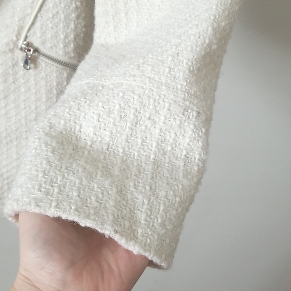 Faux Fur Trim Cream Car Coat - Picture 8 of 16